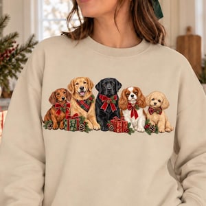 Dog Mom Christmas Sweatshirt, Dog Lover Gift, Multi Dog Mom, Gift for Dog Owner, Golden Retriever Mom, Doxie Lover, Cavalier Mom, Lab Fan