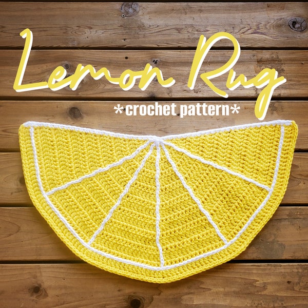 Lemon Rug Crochet Pattern Printable PDF Lemon Crochet Pattern Lemon Rug Crochet Rug Pattern Crochet Pattern Rug Lemon Home Decor Rug