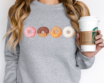 Donut Graphic Sweatshirt - Unisex Crewneck Pullover