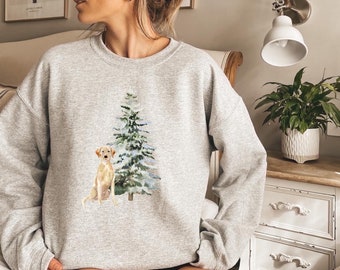 Custom Dog Christmas Sweatshirt – Personalized Dog Lover Holiday Crewneck