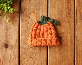 Baby Pumpkin Hat Crochet Infant Beanie Fall Baby Shower Gift Autumn Photo Prop Newborn Halloween Costume