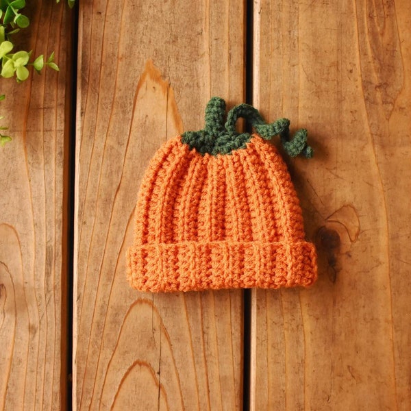 Baby Pumpkin Hat Crochet Infant Beanie Fall Baby Shower Gift Autumn Photo Prop Newborn Halloween Costume