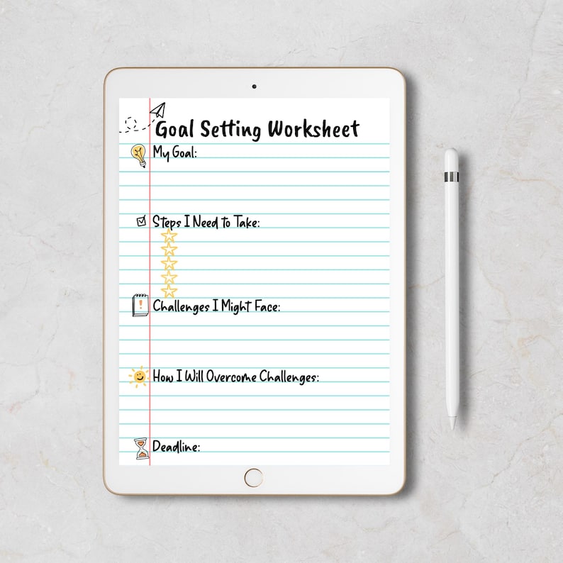 Goal Setting Worksheet for Students & Teens (PDF) - Etsy