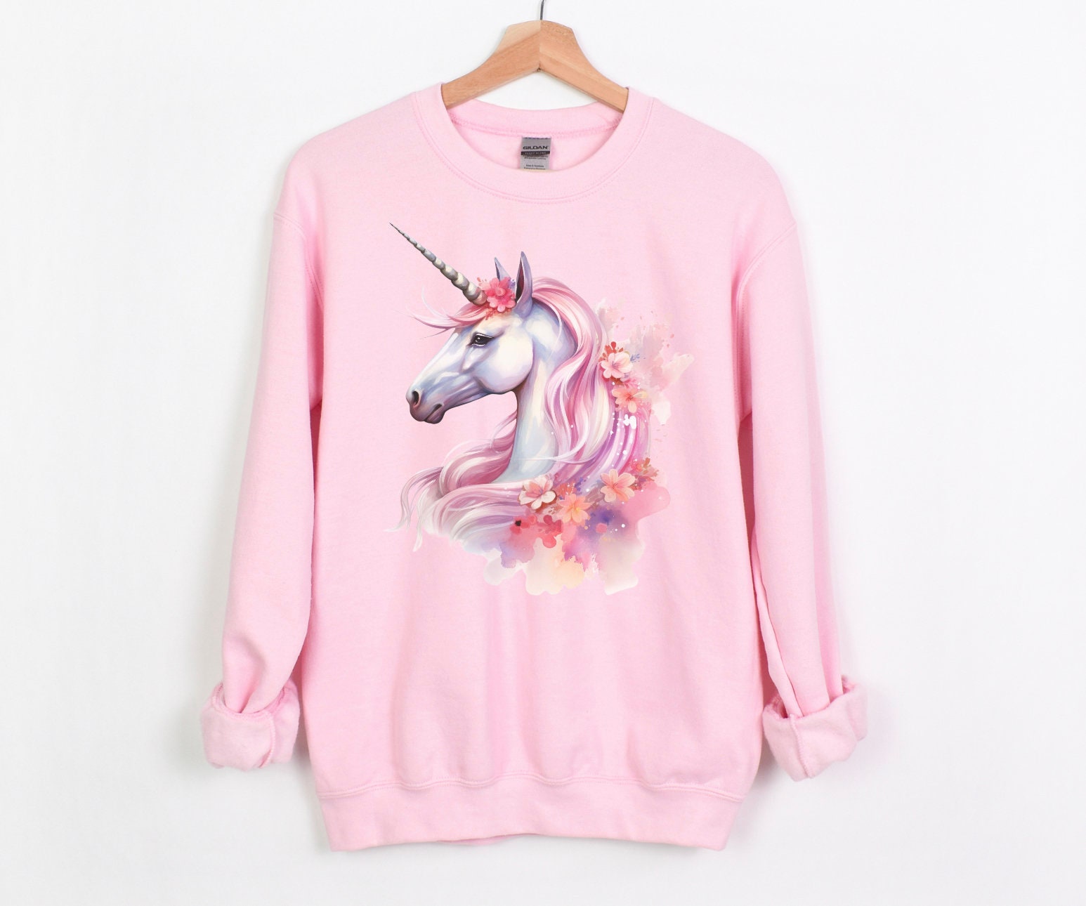Pink Unicorn Sweatshirt - Whimsical Gildan 18000 Sweater - Etsy Israel