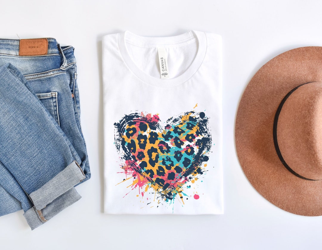 Leopard Heart Print Top