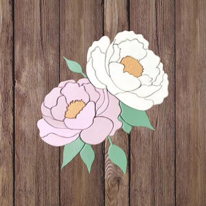 Peony SVG Cut File | Single Line Peony Laser Cut File for Glowforge, Cricut & CNC | Floral Digital Download