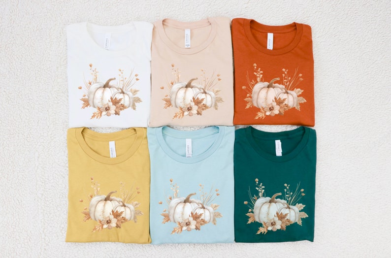 Fall Pumpkin Shirt, Autumn Tee, Pumpkin Spice, Fall Apparel, Pumpkin Shirt, Fall Fashion, Autumn Leaves, Halloween Shirt, Cozy Fall Tee bild 2