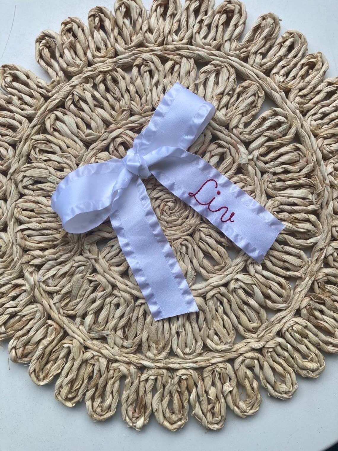 Personalized Bow, Monogrammed Bow, Embroidered Bow - Etsy