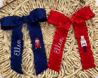 Nutcracker Bow, Christmas Bow, Monogrammed Bow