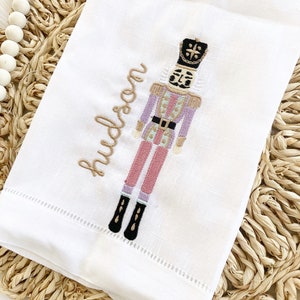 Nutcracker Hand Towel, Christmas Towel, Personalized Towel
