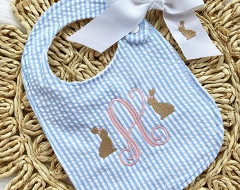 Easter Bib, Monogrammed Easter Bib, Easter Bow