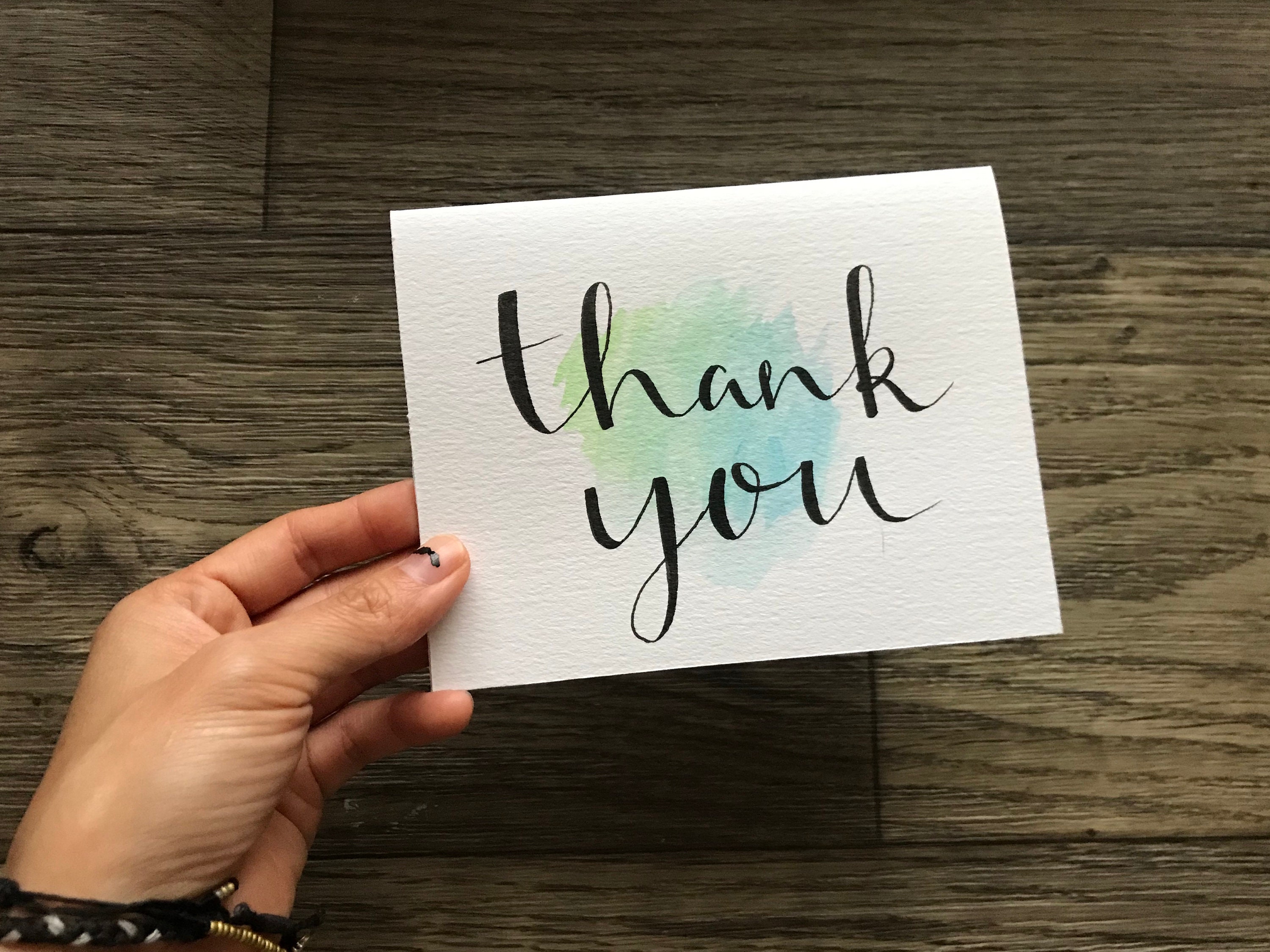 Thank You Cards | Hand-lettered, Watercolor Card Pack - Etsy