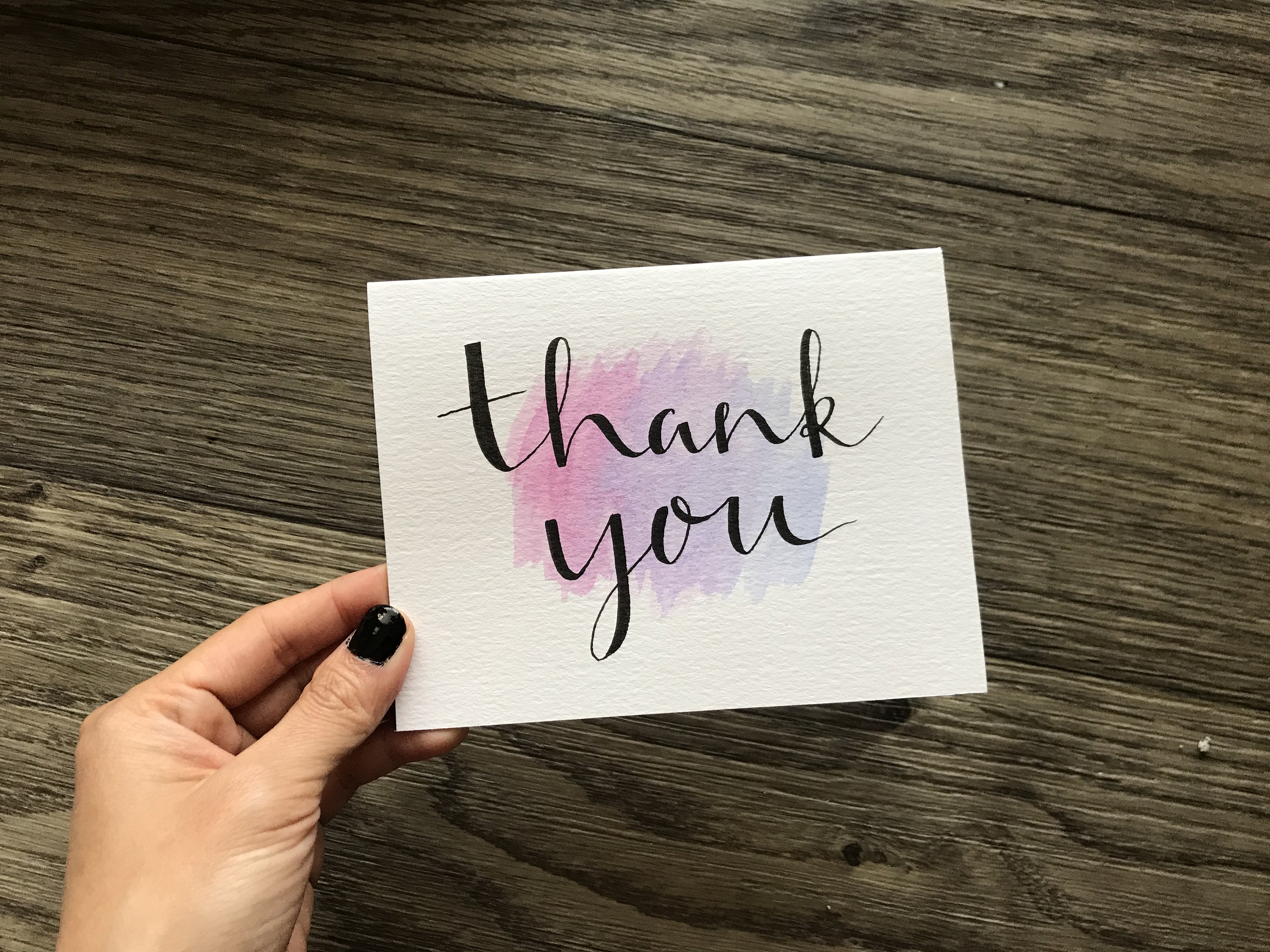 Thank You Cards | Hand-lettered, Watercolor Card Pack - Etsy