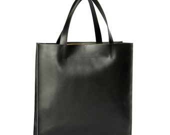Huge Elegant Leather Bag Urban Style Tote Dark Grey Color