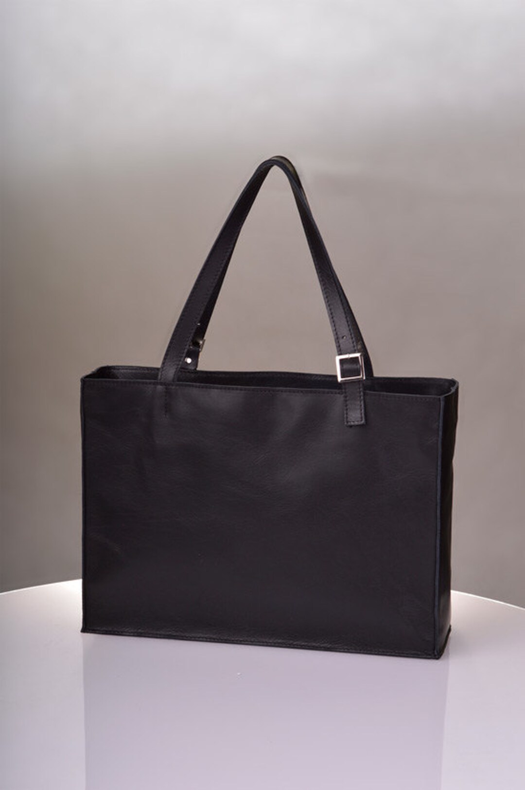 Simple Leather Bag Black Color Genuine Leather Women Tote - Etsy