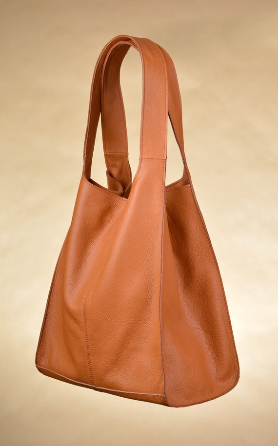 Huge Genuine Leather Broad Shopper Urban Style Camel Color | Etsy