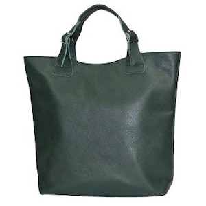 Huge Elegant Leather Bag Urban Style Tote Dark Grey Color