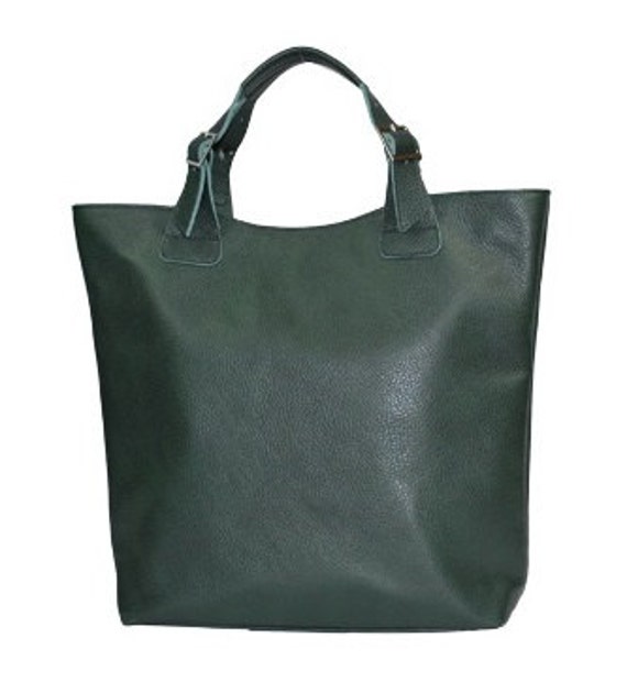 Huge Elegant Leather Bag Urban Style Tote Dark Grey Color