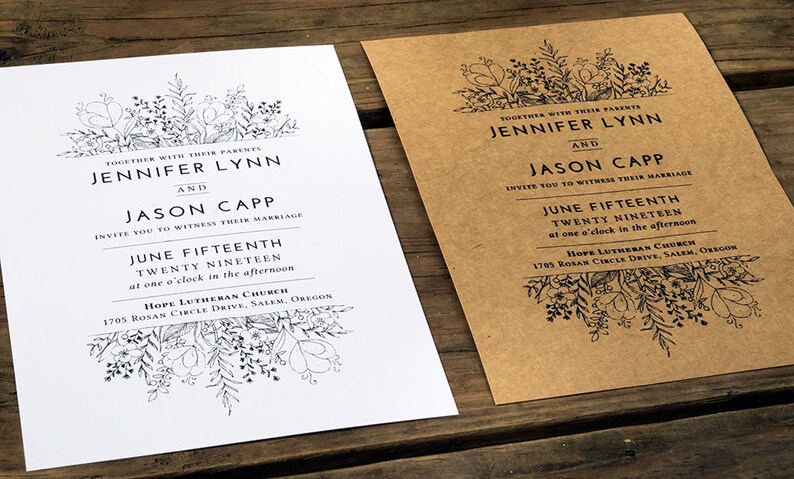 Digital Boho Printable Suite Rustic Wedding Invitation Template Download w RSVP Set Simple Invite Packages