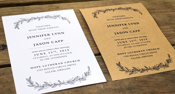 Digital Boho Printable Suite Rustic Wedding Invitation Template Download w RSVP Set Simple Invite Packages