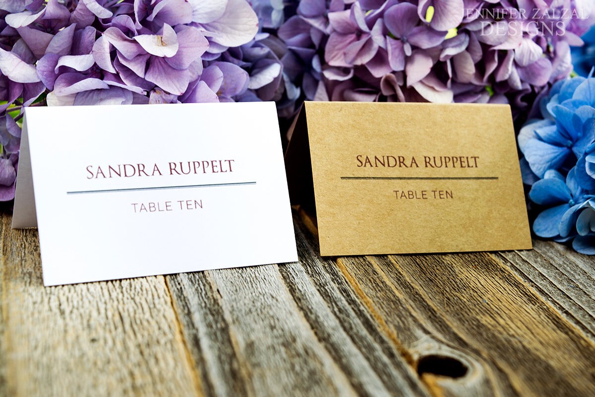 Printed Wedding Place Cards Rustic Modern Wedding Table Etsy