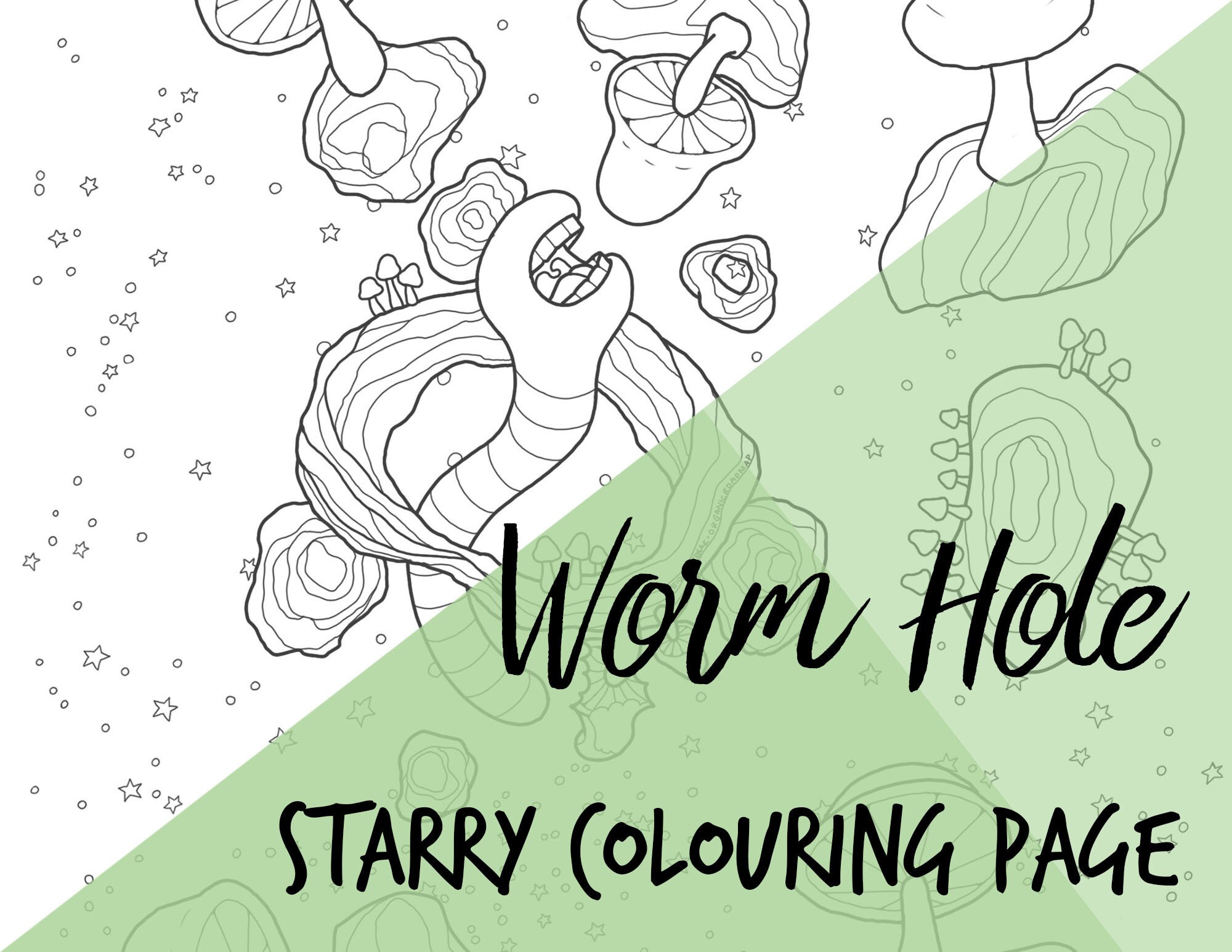 Worm Hole: Space Invaders A fun fantasy colouring page - Etsy España