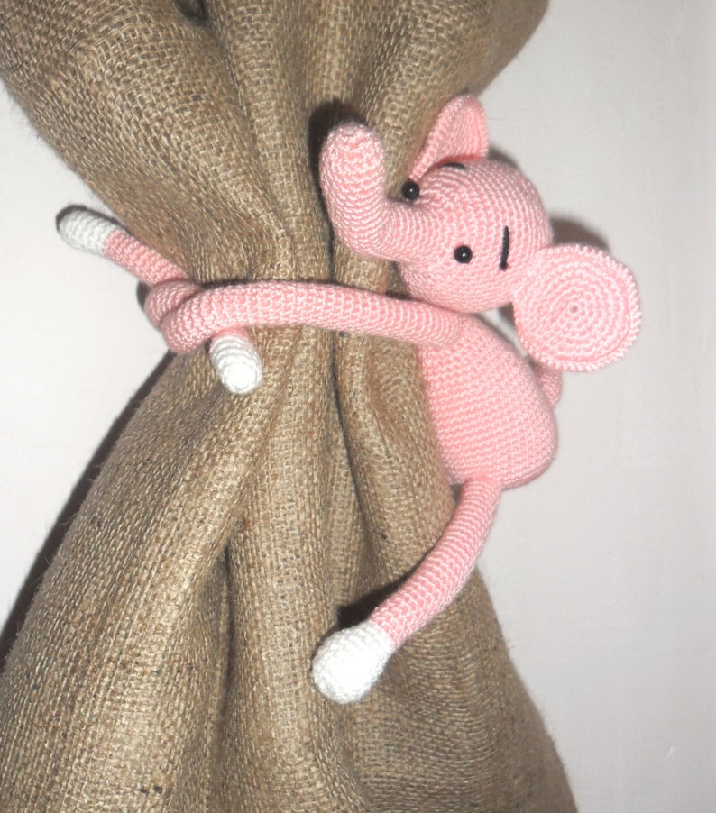 Baby Elephant Curtain Tie Back1 Pcscrochet Animal Curtain Etsy