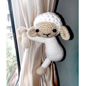 Fermatende a forma di agnello / Fermatende per tende per cameretta dei bambini / Tende a forma di pecora / Fermatende per tende a forma di animale / Regalo per neonati