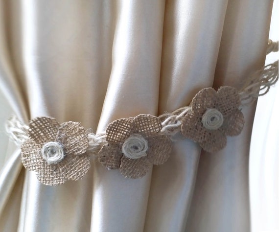 Curtain Tie Back1 Pcs Burlap Curtain Tie Backsshabby Chic Etsy