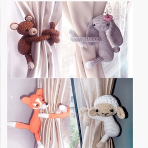 Forest Animals Nursery curtains tie back/Baby shower gift/woodland curtains/ animal tieback /nursery room decor/Forest themed tie backs