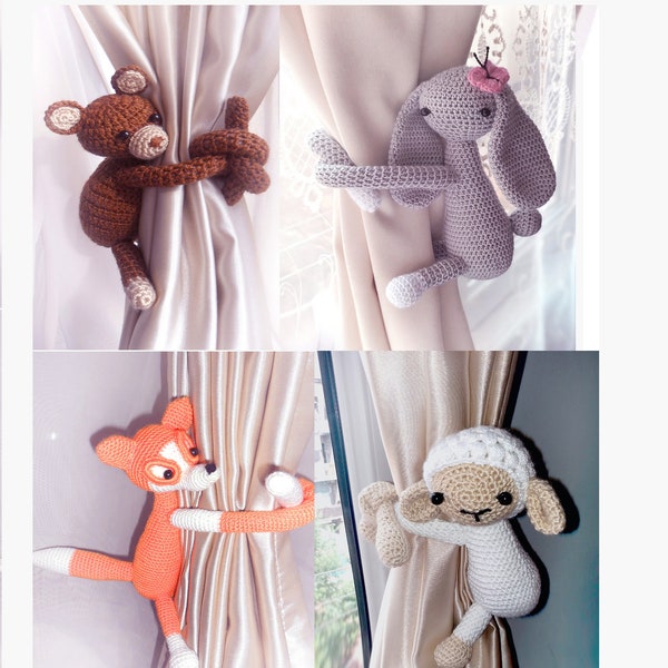 1 pcs Forest Animals Nursery Woodland Animals Curtain tie backs safari curtain tie back nursery room decoration kids tieback for curtains