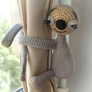 Sloth Curtain tie back safari curtain tie back 1 pcs nursery curtain tie back for curtains nursery decoration baby room curtains kids gift image 1