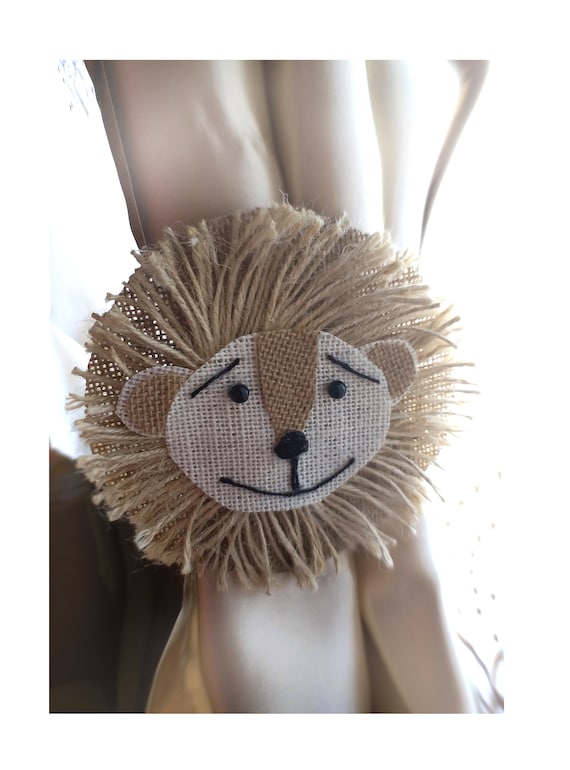 Lion Curtain Tie Back1 Pcsburlap Curtain Tie Backsshabby Etsy