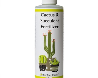 Fertilizante líquido Perfect Plants para cactus y suculentas (226 ml) / Alimento para suculentas vivas, cactus, aloe y más / Uso en interiores y exteriores