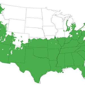 May include: A map of the United States showing the growing zones 6-9 in green. The map is divided into states and shows the areas where plants can grow successfully.