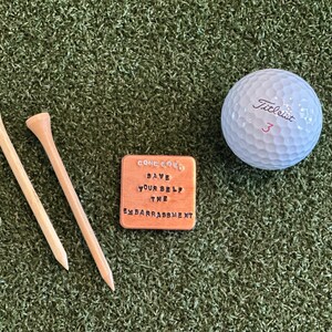 Hand-Stamped Copper Golf Ball Marker - &quot;Match Play&quot; with free optional personalization on the back