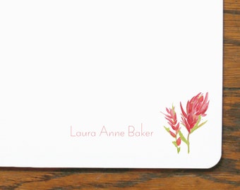 Customized Indian Paintbrush Stationery - set of 12 cards + envelopes