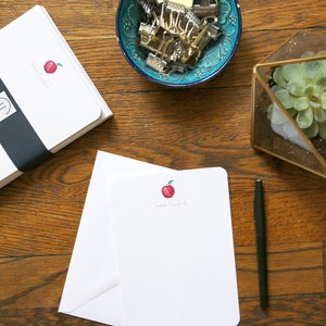 Customized Apple Stationery - set of 12 cards + envelopes