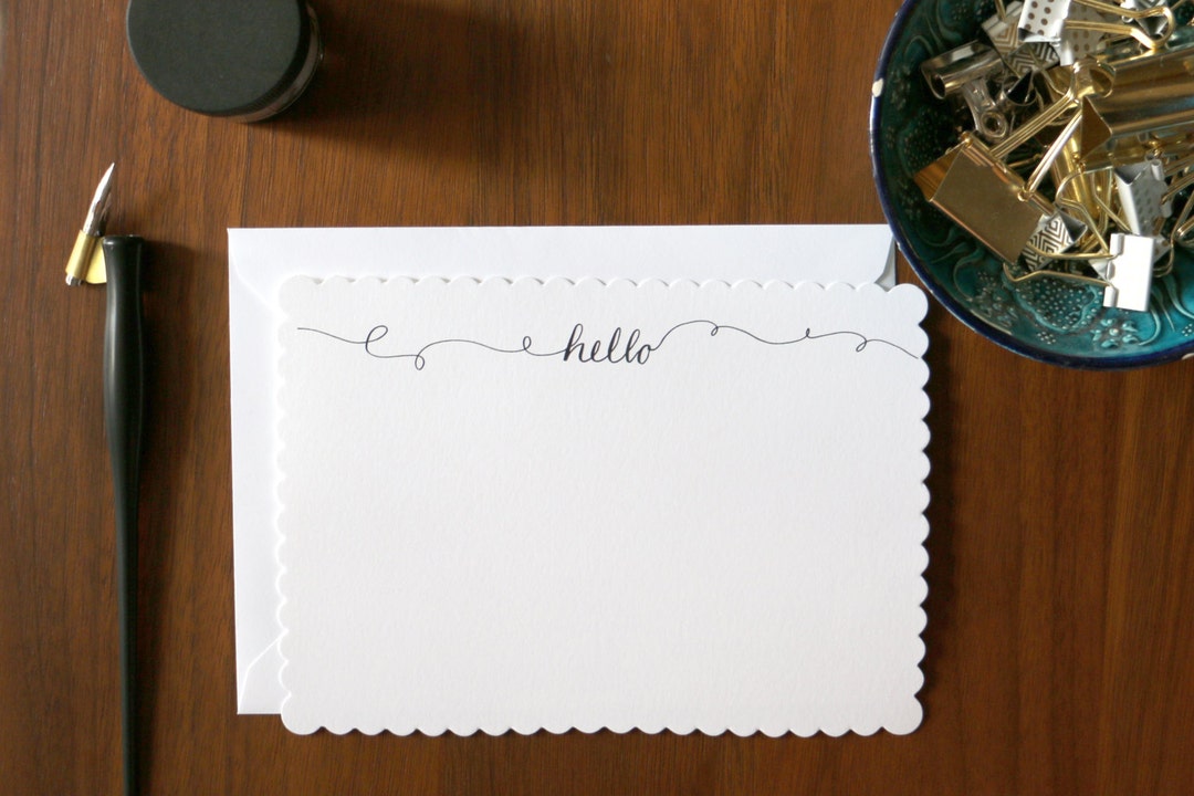 Hello Stationery - Set of 12 Cards + Envelopes - Etsy