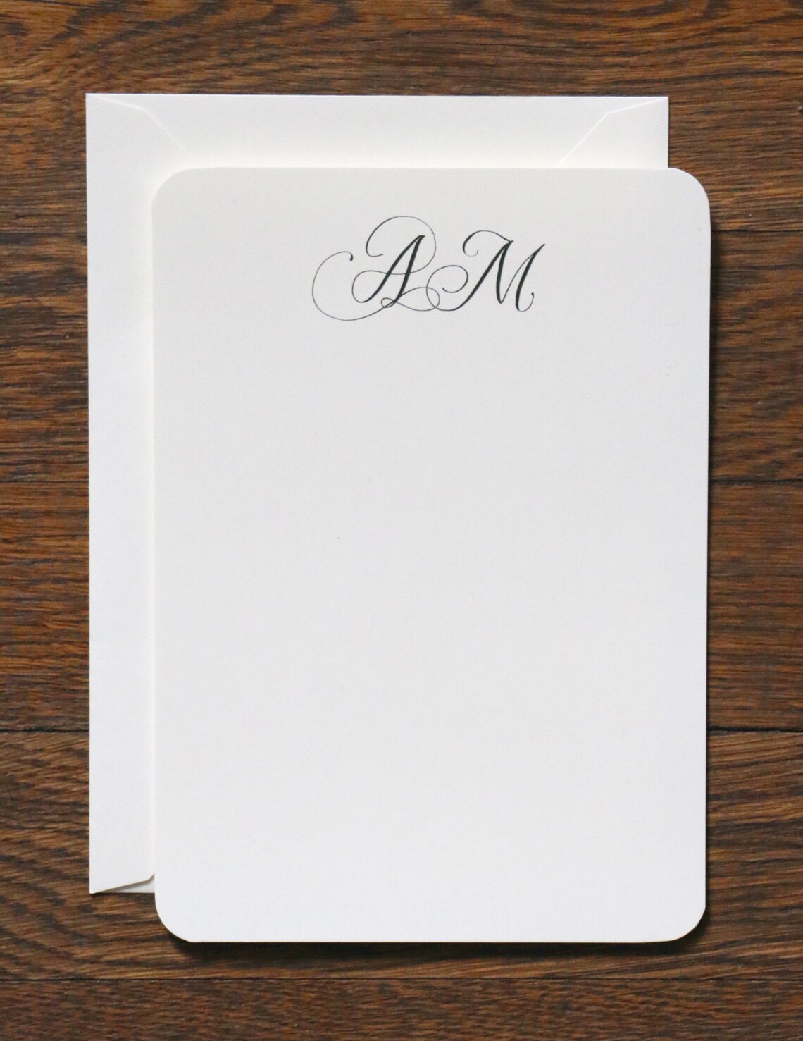 Calligraphy Monogram Stationery Set of 12 Cards Envelopes Etsy