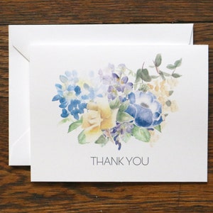 Thank You Bouquet Stationery set of 6 folded cards envelopes image 2