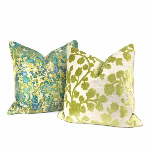 Turquoise Blue Chartreuse Silk Linen 1000+ ideas about Pink Throw Pillows on
