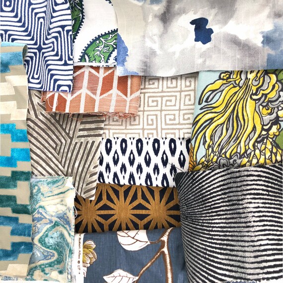 Designer Fabric Remnant Scrap Lots Home Decor Fabric Pieces Etsy