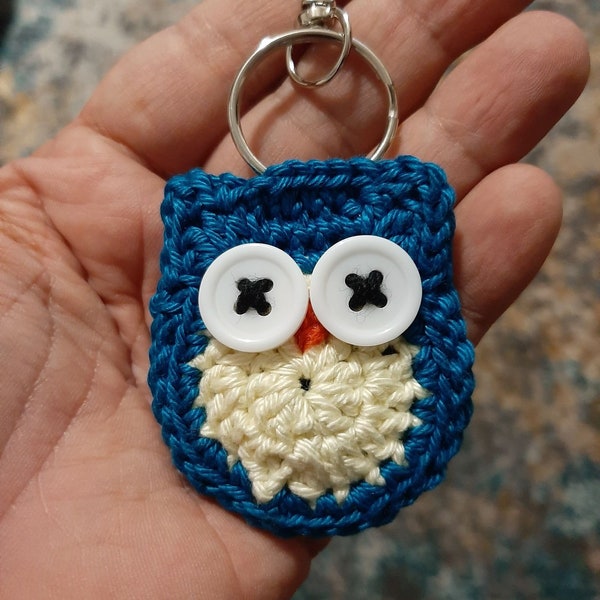 Crochet Owl Keychain Etsy