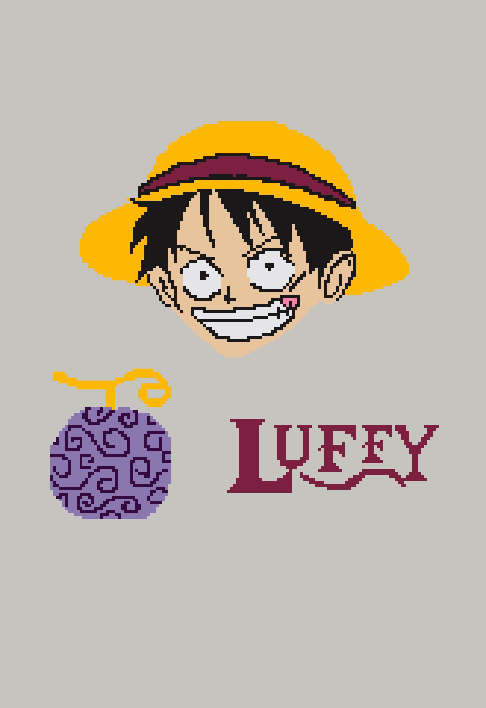 Pegatina con la obra «One Piece - Luffy y su bandera» de Yzertaa