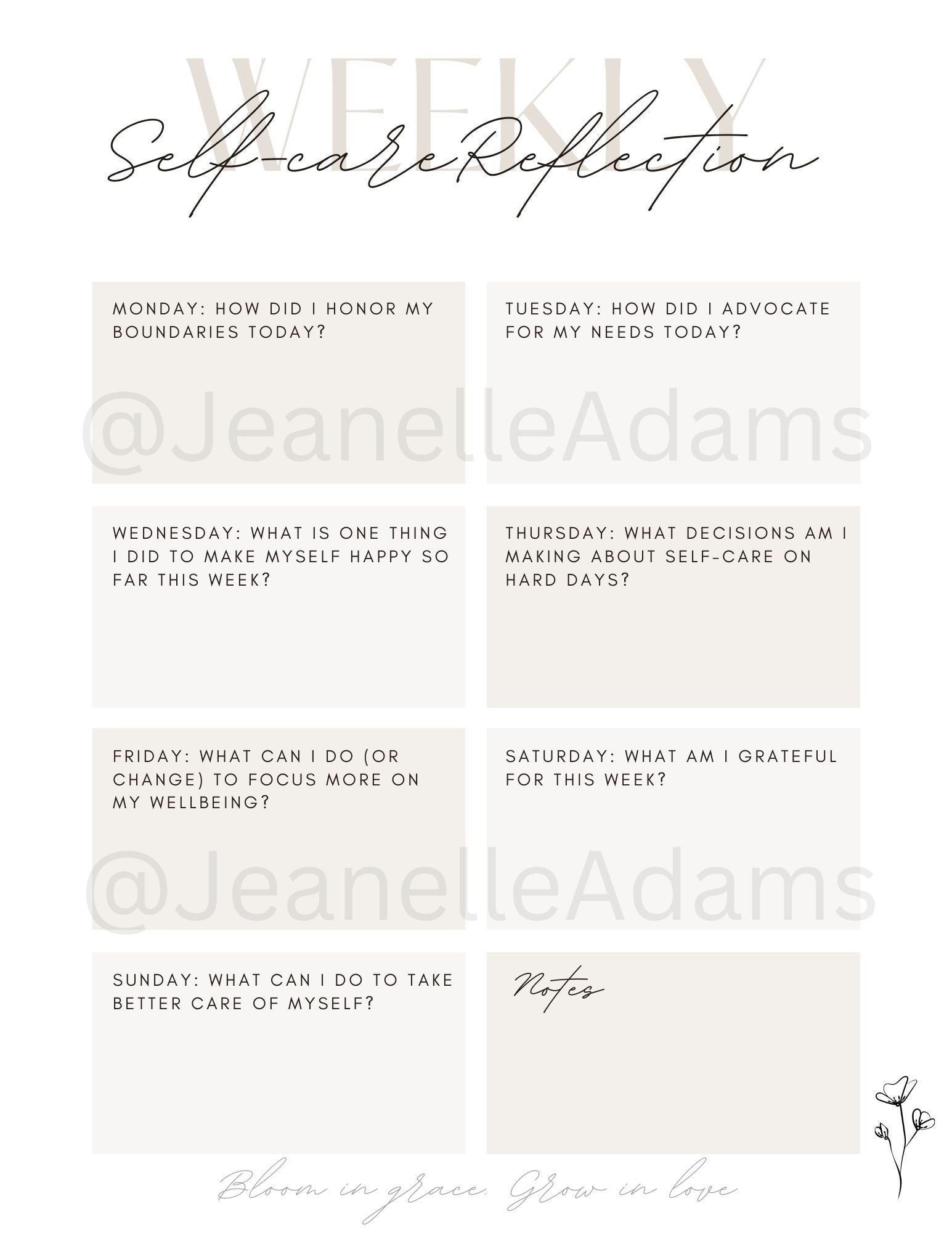 Weekly Reflection Self Journal.pdf Weekly Self-reflection Journal - Etsy