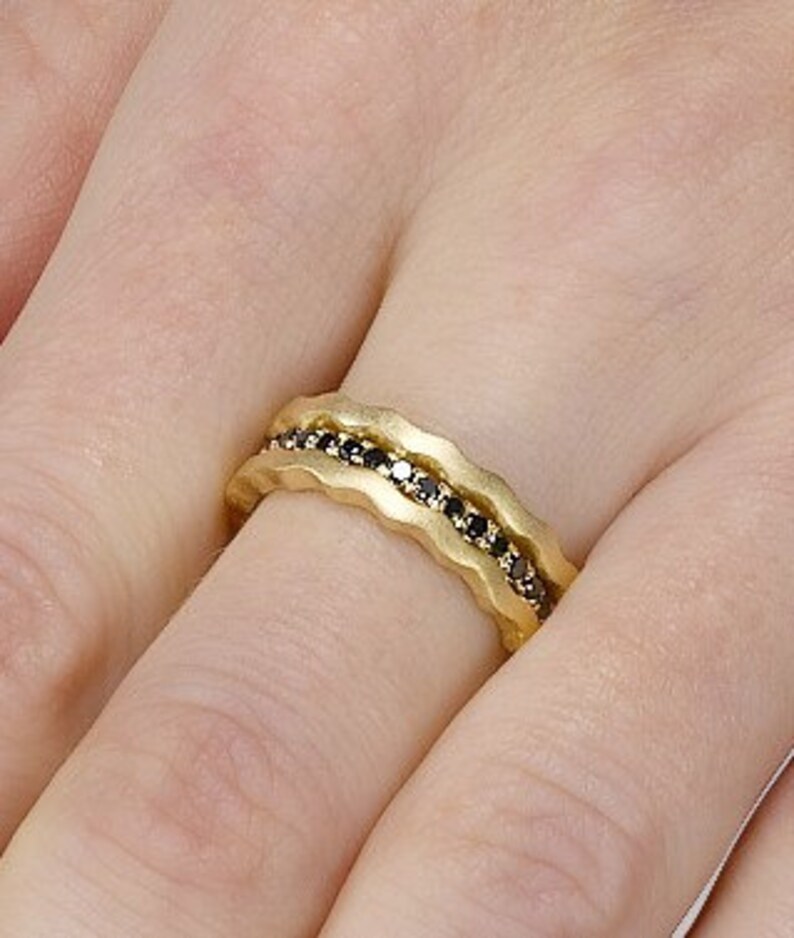 Black Diamonds rings Black Diamonds 14k Gold Ring Diamond Etsy