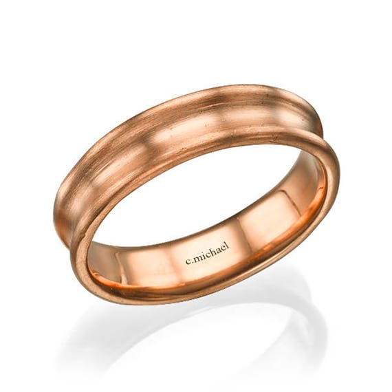 Manner Die Hochzeit Ring Ehering Mann 14 K Rotgold Ehering Etsy