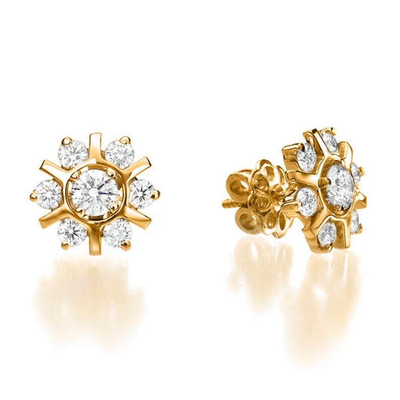 Stud diamond earrings Stud gold earrings Stud white gold | Etsy
