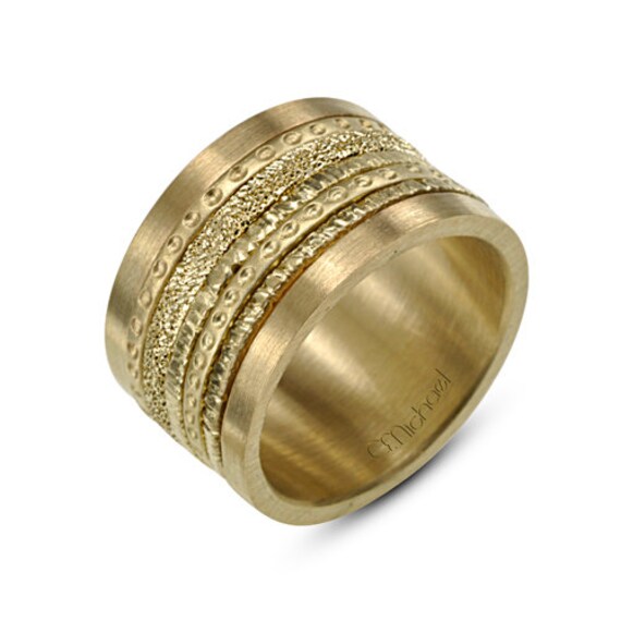 Bridal Jewelry Ethnic ring Wedding Band Yellow gold 14k Etsy